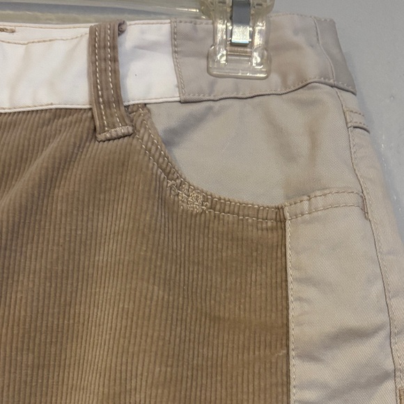 Pilcro Patchwork Mini Skirt in Tan and Cream - Picture 3 of 15